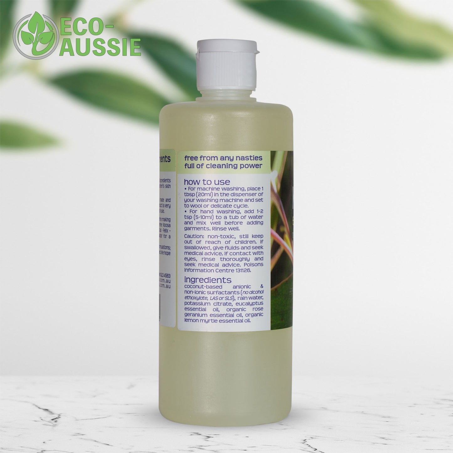 Kin Kin Naturals Wool & Delicates Wash Liquid - Eucalypt & Rose Geranium 550ml