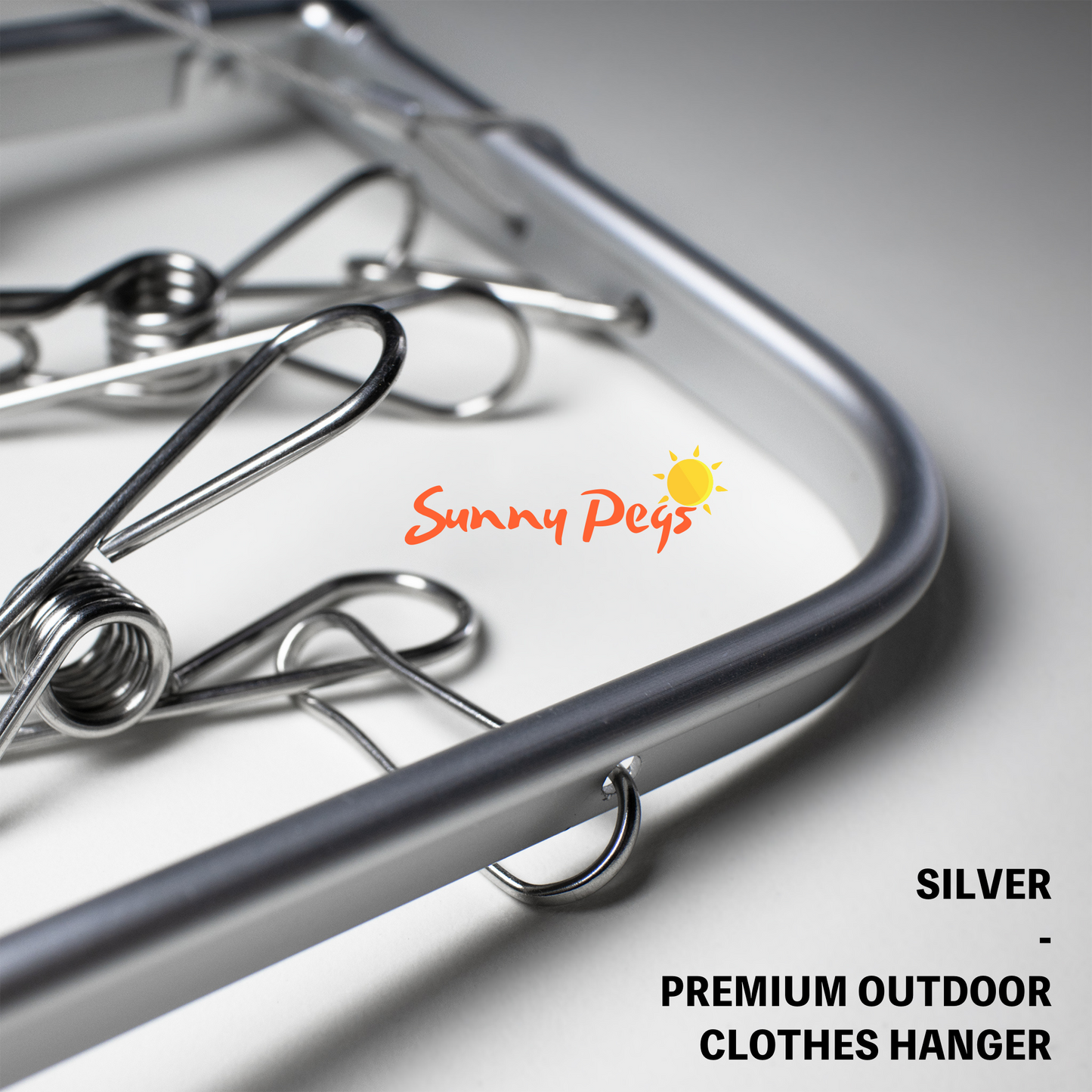 Premium Folding Aluminium Clothes Airer with 42x Marine Grade Stainless Steel Pegs