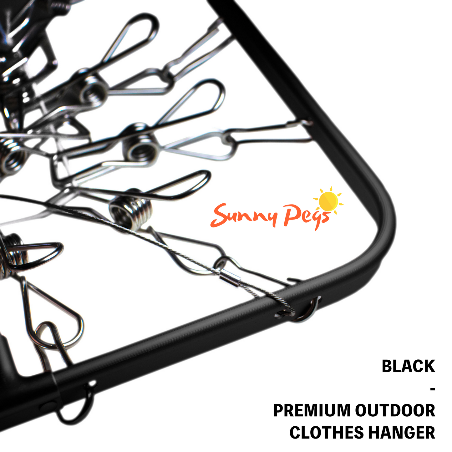 Premium Folding Aluminium Clothes Airer with 42x Marine Grade Stainless Steel Pegs