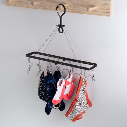Premium Folding Aluminium Clothes Hanger with 12 Marine Grade Stainless Steel Pegs