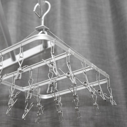 Premium Aluminium Clothes Hanger - Large with 22 Marine Grade Stainless Steel Pegs