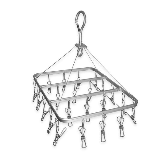 Premium Aluminium Clothes Hanger - Large with 22 Marine Grade Stainless Steel Pegs