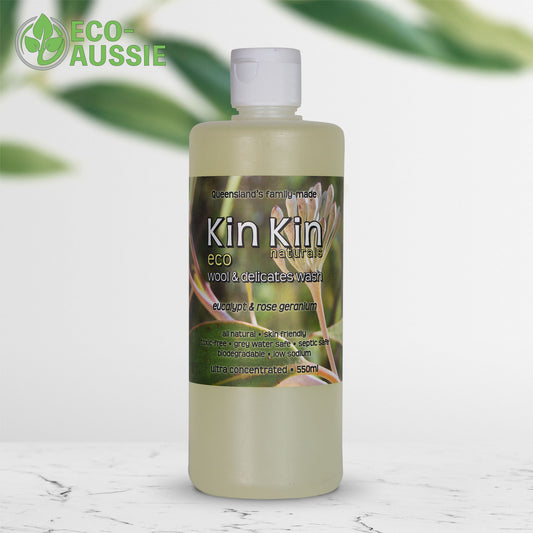 Kin Kin Naturals Wool & Delicates Wash Liquid - Eucalypt & Rose Geranium 550ml