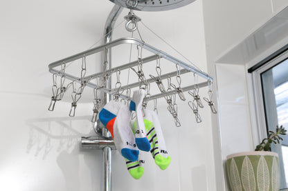 Premium Aluminium Clothes Hanger - Large with 22 Marine Grade Stainless Steel Pegs