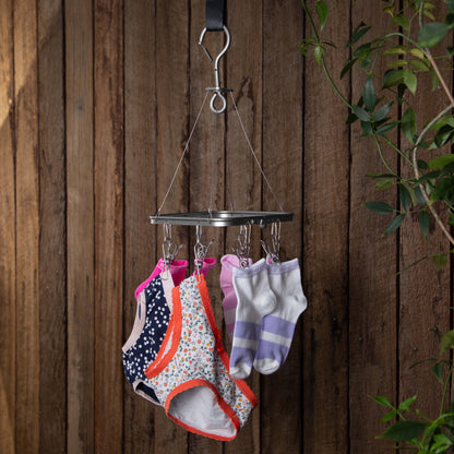 Premium Folding Aluminium Clothes Hanger with 8 pegs